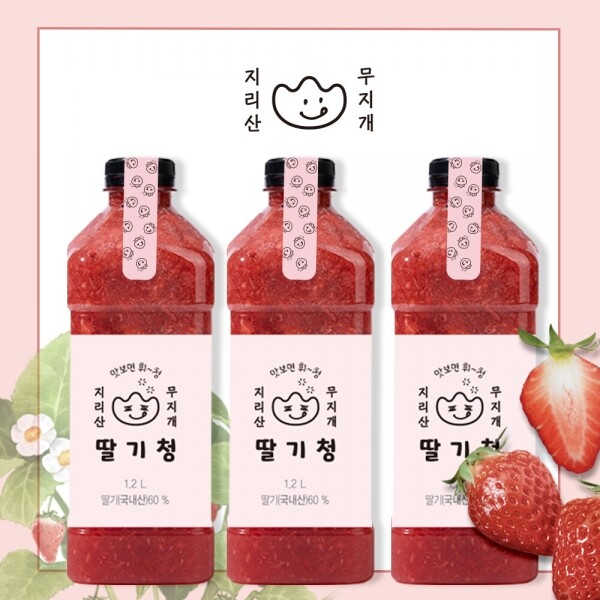 산엔청쇼핑몰,[감사의♥달] 대용량 딸기청1.2L _지리산무지개