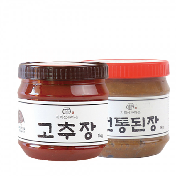 [2023 추석기획전] 전통 된장1kg + 고추장1kg 세트 _지리산콩마을