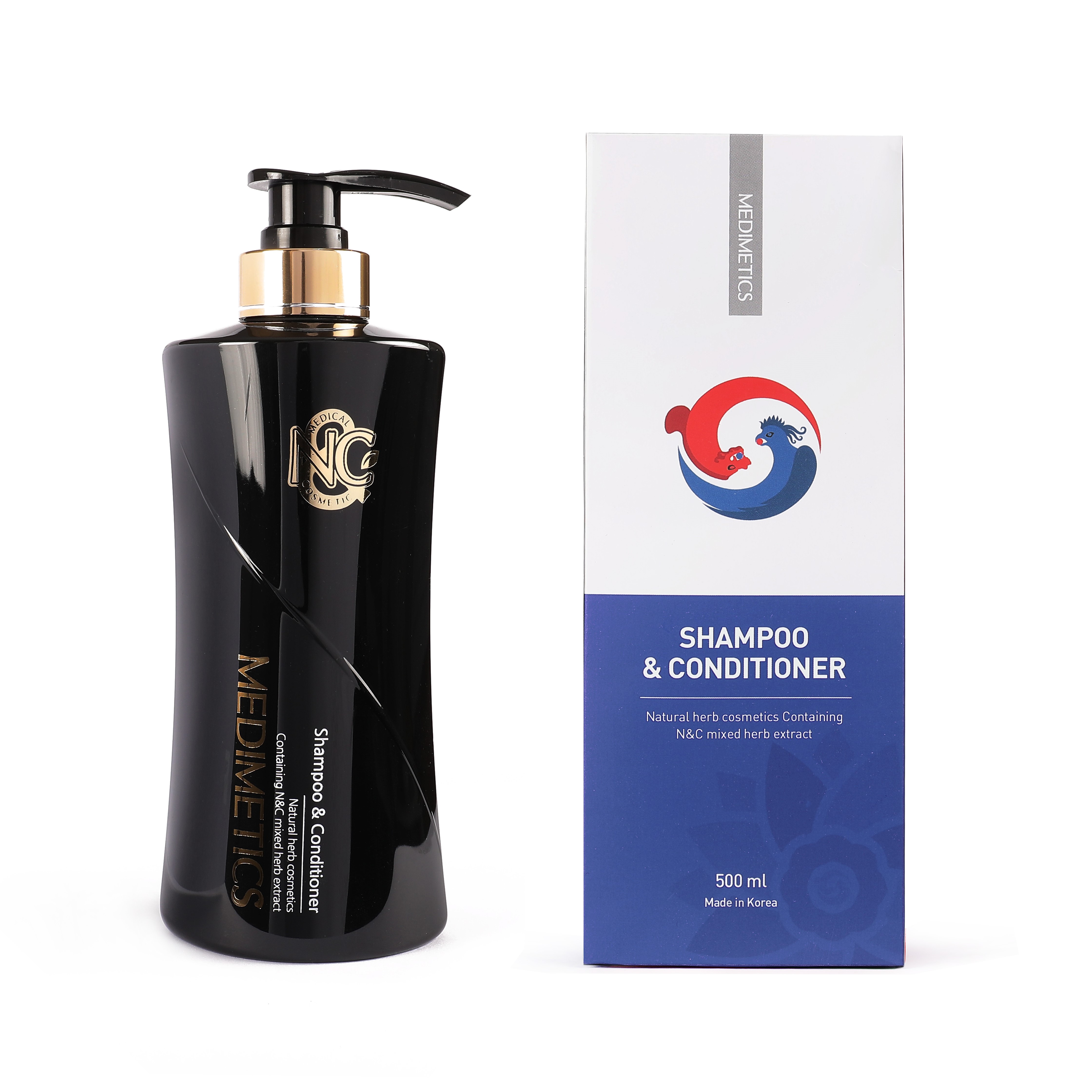 산엔청쇼핑몰,자연청명 한방샴푸 & 컨디셔너 500ml  _N&C메디메틱